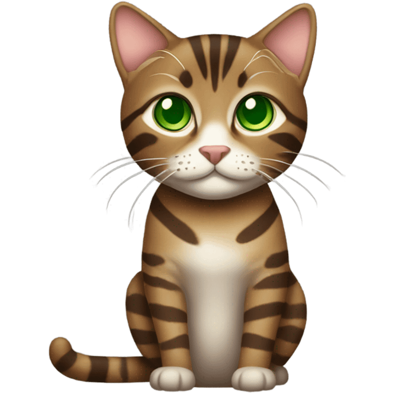 brown tabby cat with green eyes emoji