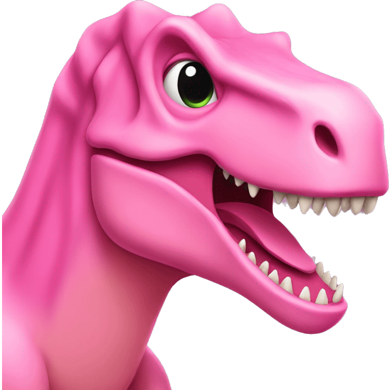 Pink trex with bow on her head emoji