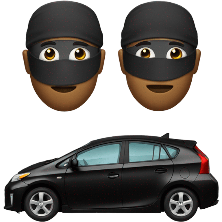 Black prius car with sleep mask on emoji