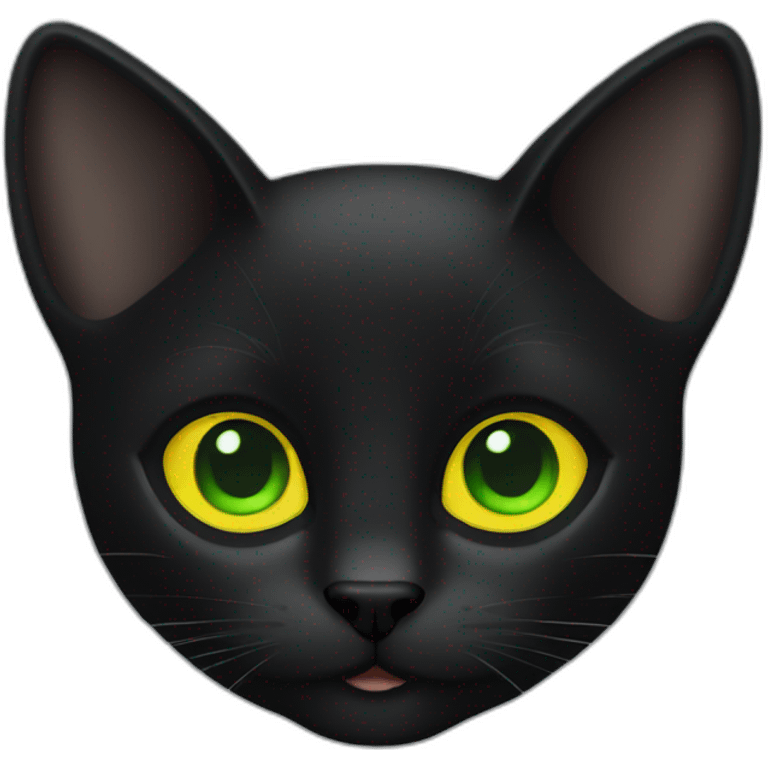 Black cat yellow green eyes emoji