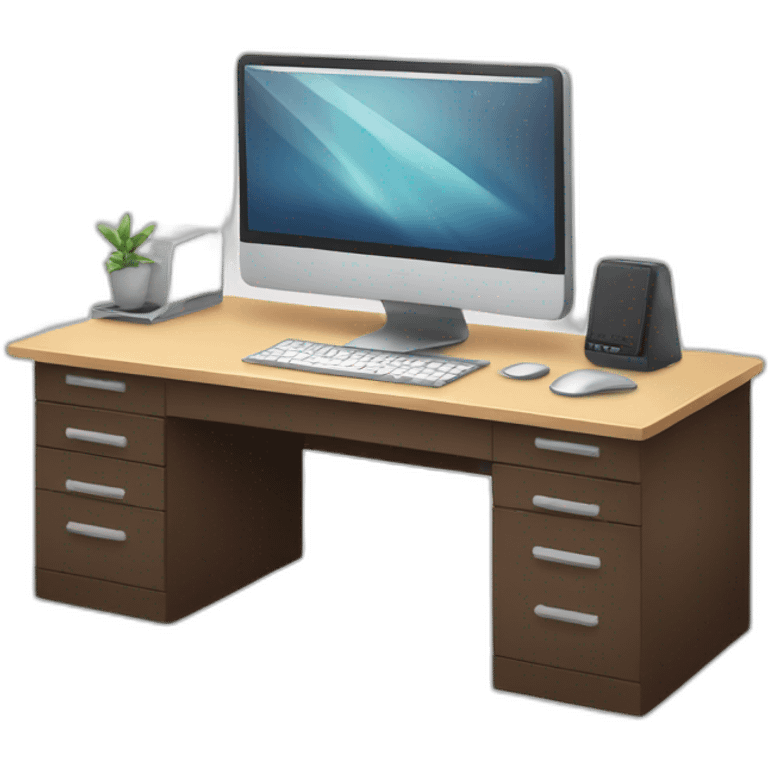 modern-desk-with-keyboard-and-monitor emoji