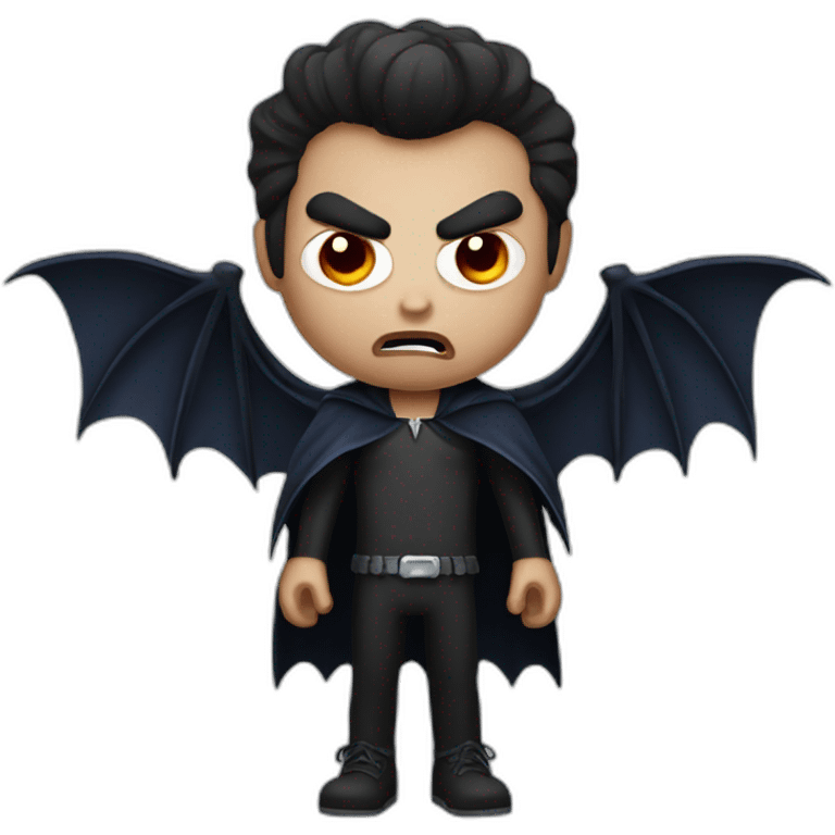 Angry vampire with a bat wings emoji