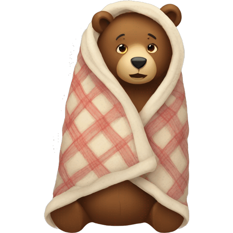 bear cozy in blanket emoji