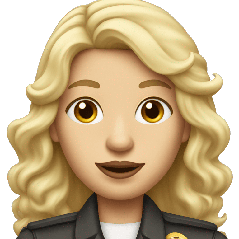 Blonde airplane pilot with long hair and big lips emoji