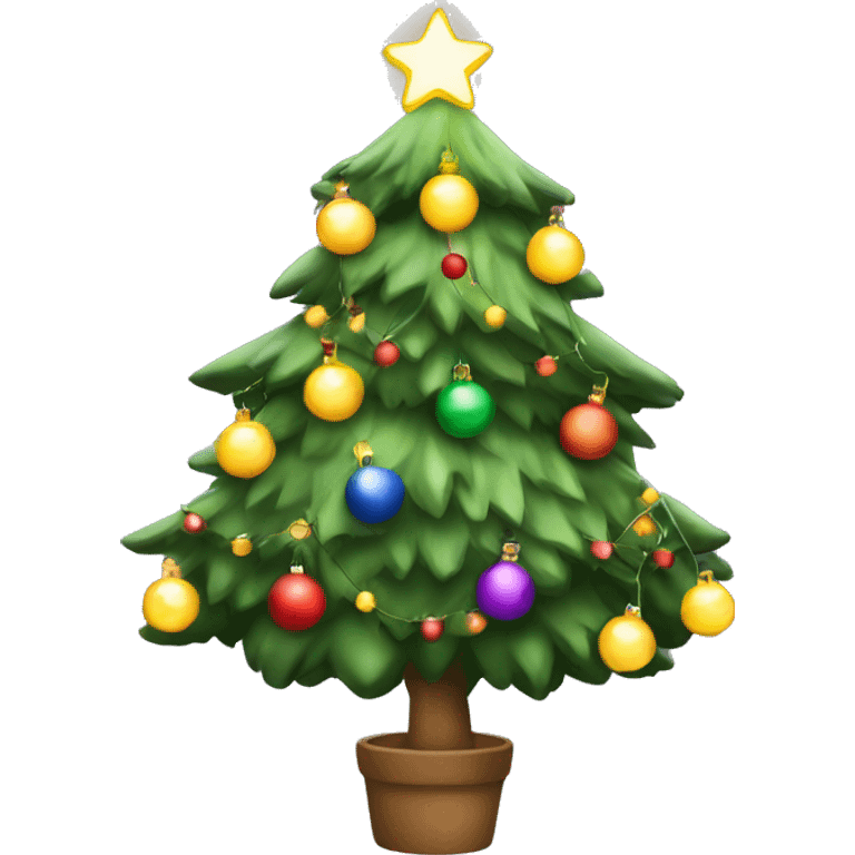 Christmas tree with lights and baubles emoji