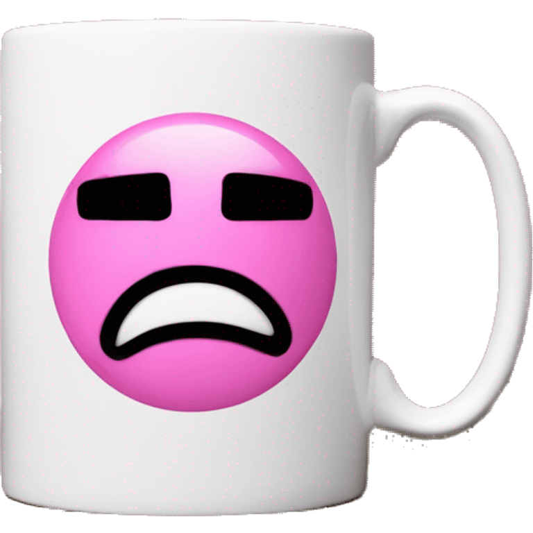 a pink monochrome coffee inanimate mug with one handle on the right, coffee inside it, nothing lies next to the mug emoji