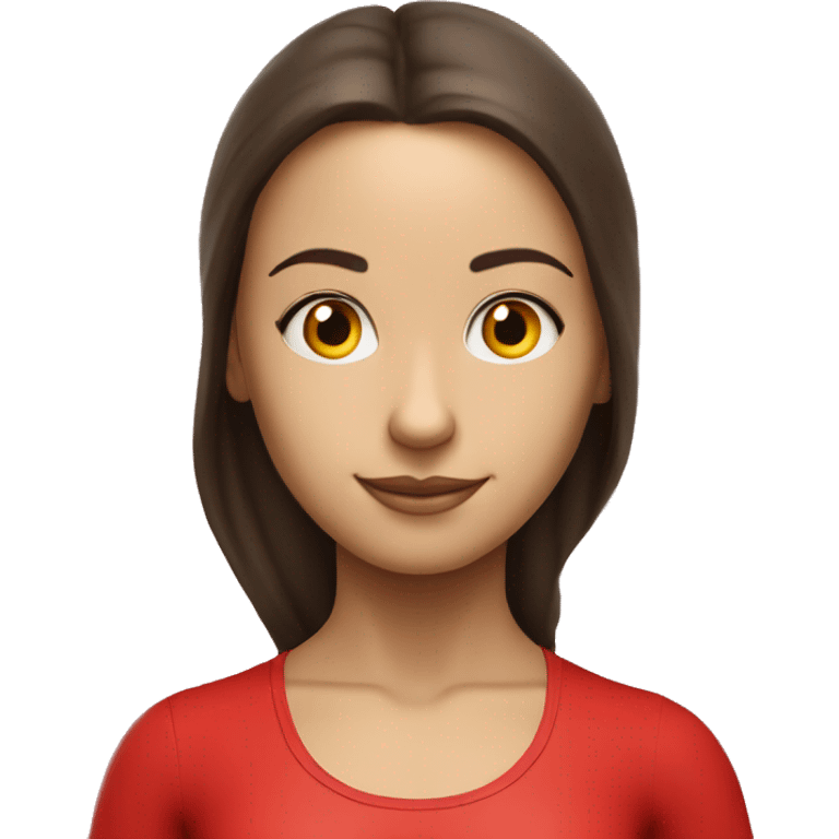 angelic brunette yoga girl in red yoga emoji