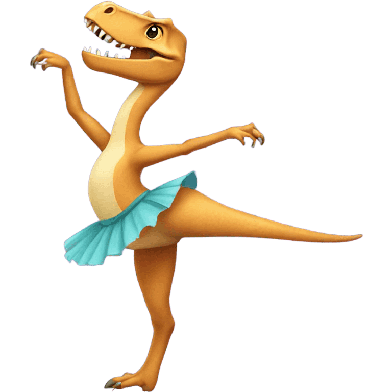 dinosaur doing ballet on pointe emoji