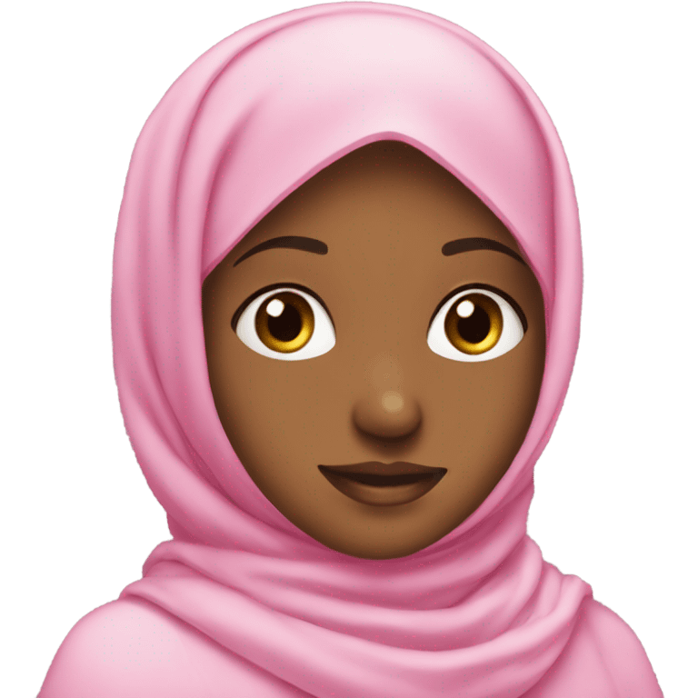 The girl wearing the pink hijab uses accessories on her hijab emoji