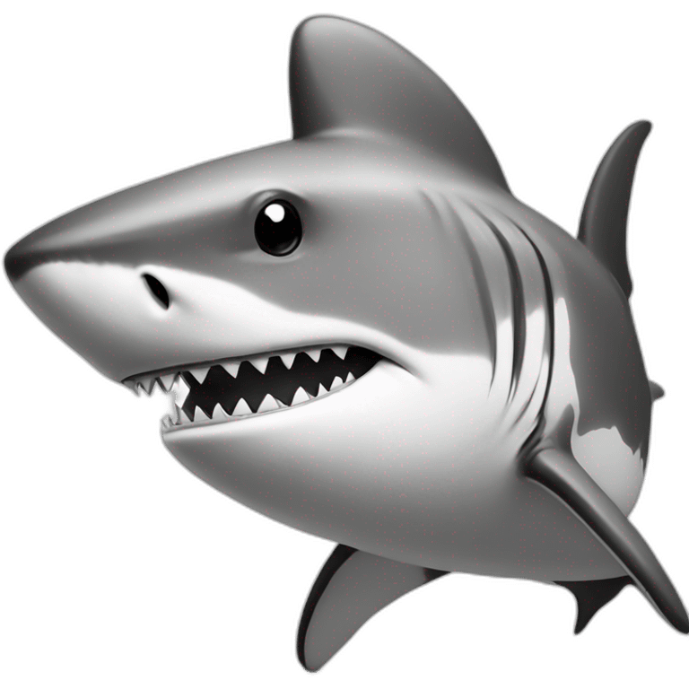 shark standing with a camouflage cap on its head,black and white,cartoon,hand-drawn emoji