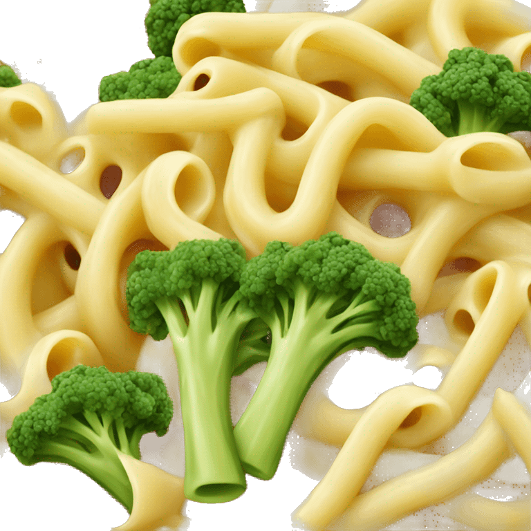 pasta with broccolis and cheese sauce emoji