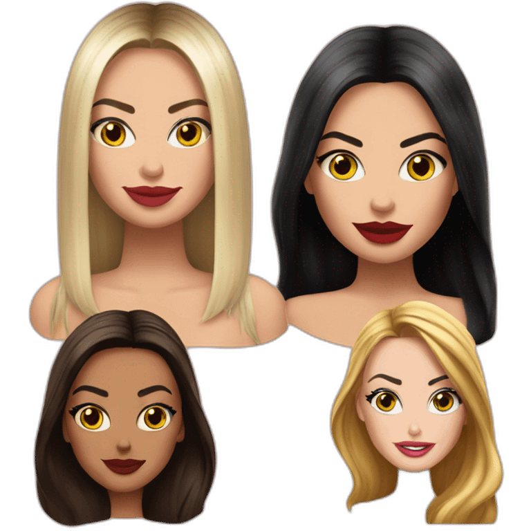 Margot robbie and megan fox with straight hair emoji