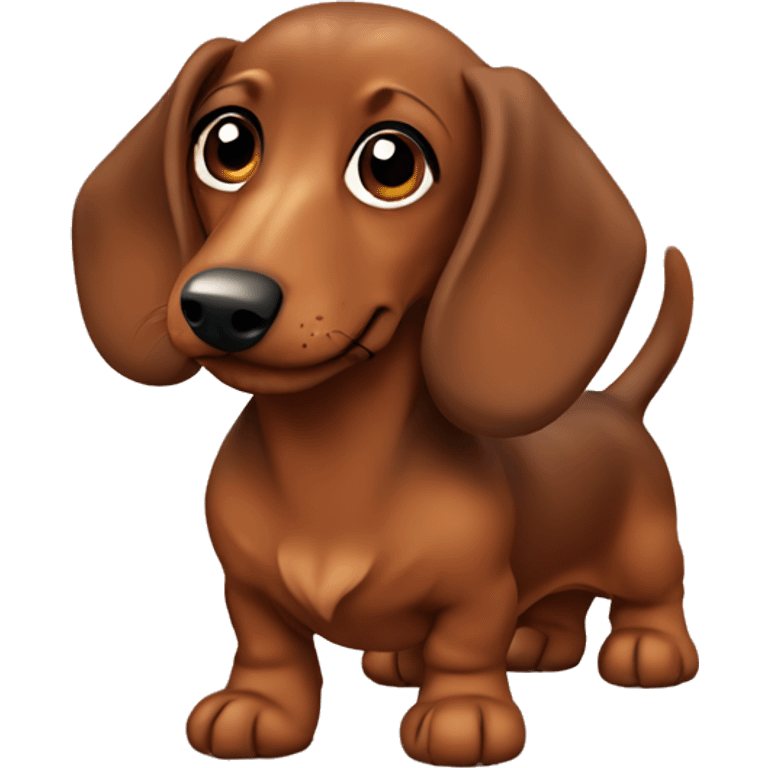 Brown dachshund with fluffy ears emoji