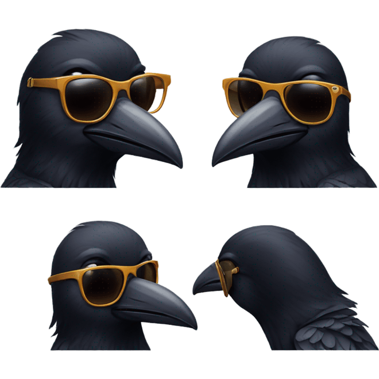 Raven with sunglasses emoji