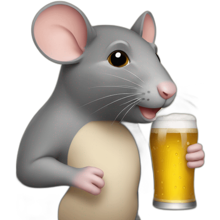 rat drinking beer emoji