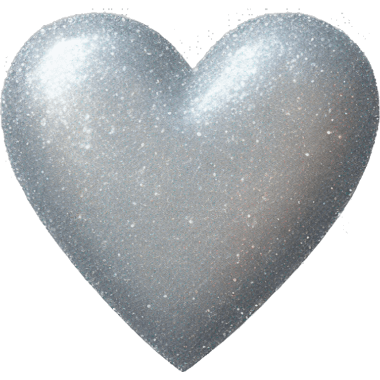 Glittery simple silver heart emoji