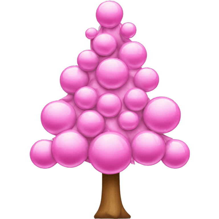 Christmas tree with pink bubbles  emoji