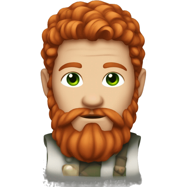 Viking red hair and green eyes emoji