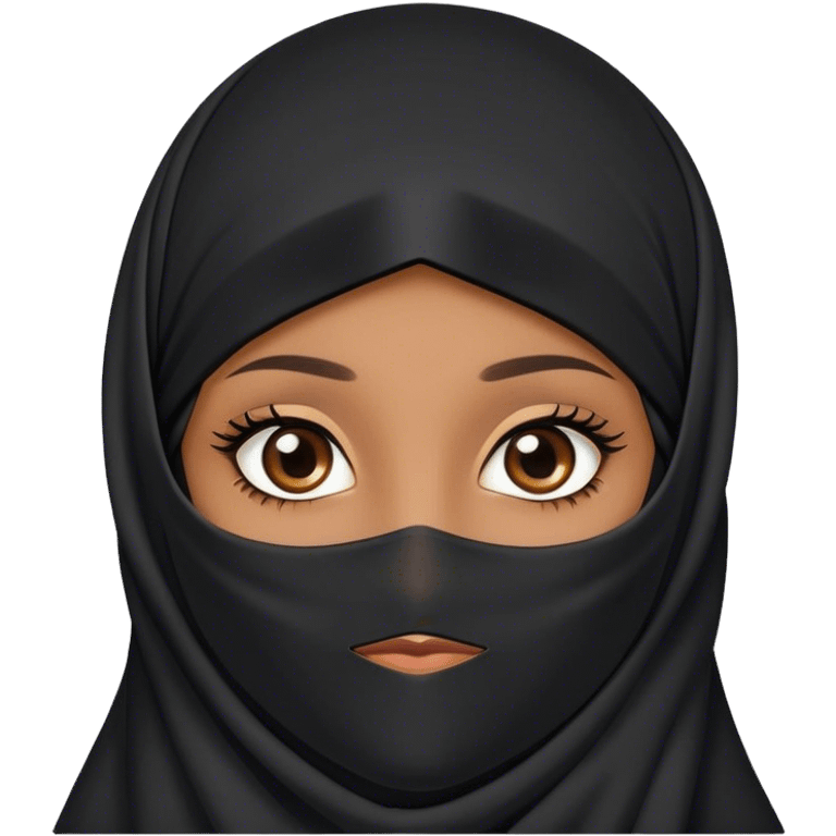 brown girl wearing niqab long eyelashes  emoji