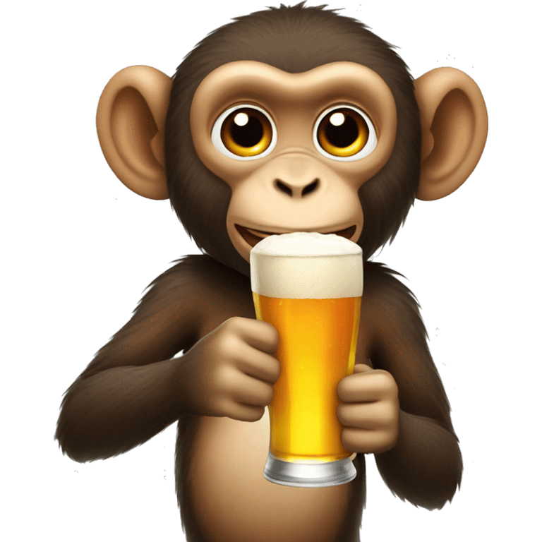 Monkey drinking a beer emoji