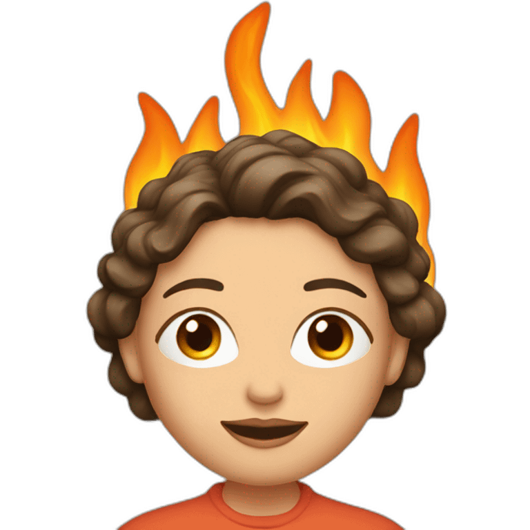 Mam with a fireplace on head emoji