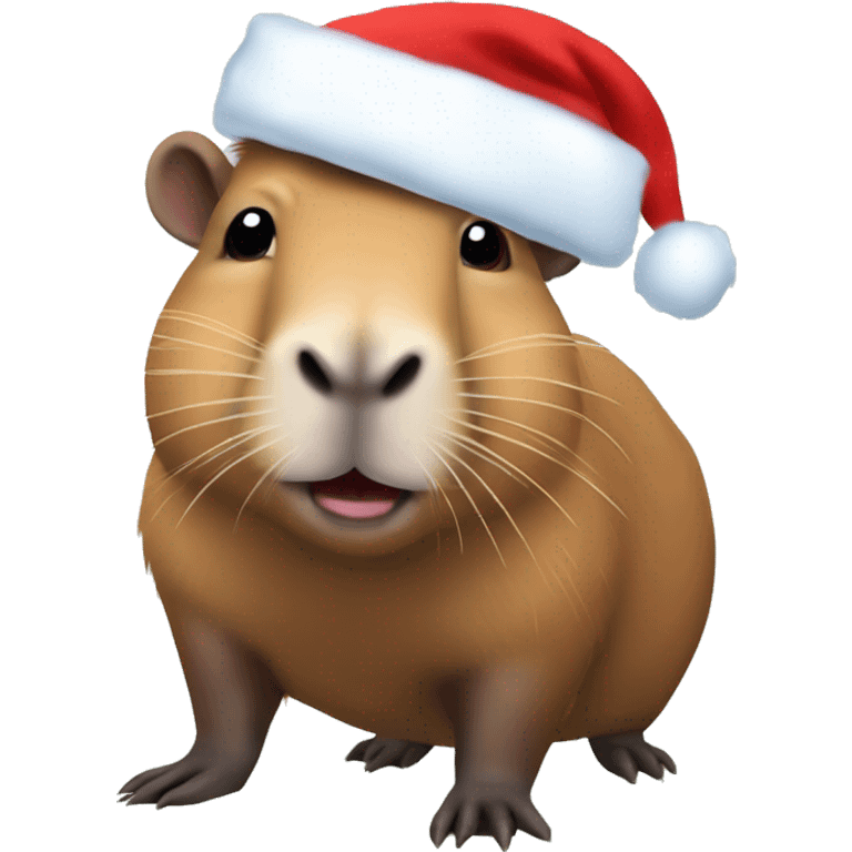 capybara with a santa claus hat emoji