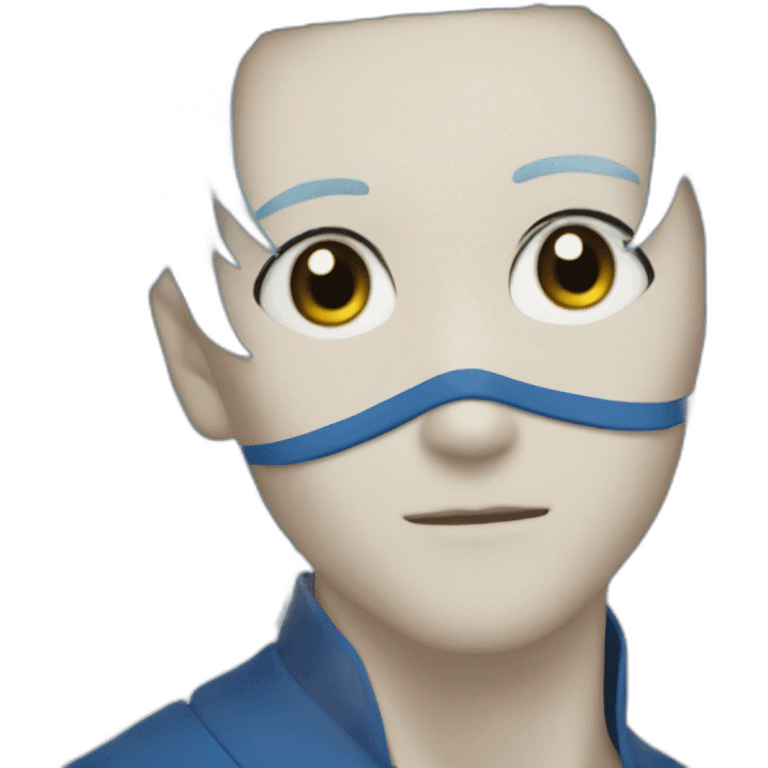 Satoru Gojo with blue hairs Anand his eyes mask emoji