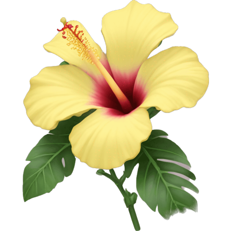 One pastel yellow hibiscus emoji