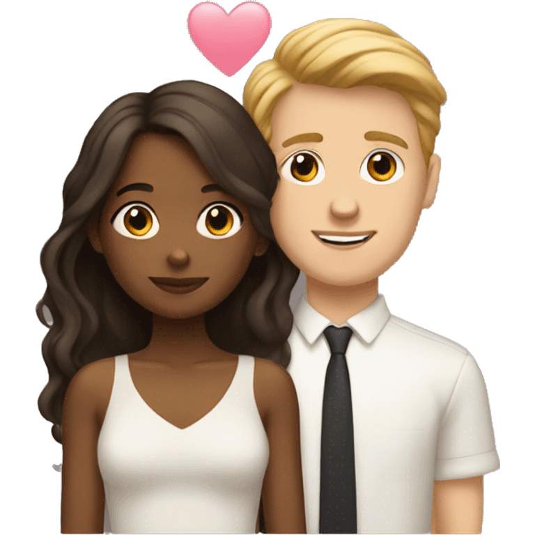 brown girl white boy in love emoji