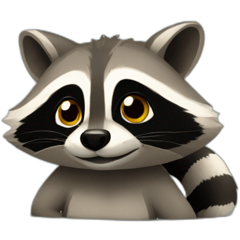 Raccoon in a télévision emoji