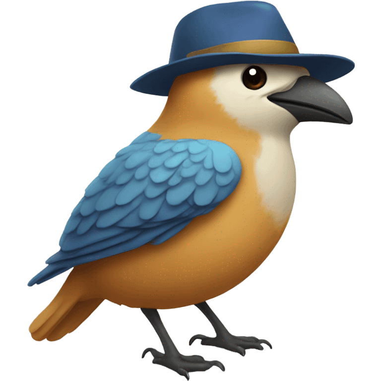 Bird wearing a hat emoji