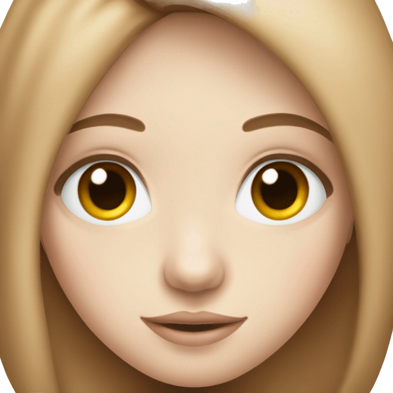 Pale girl with blue eyes and chestnut hair and a nose piercing emoji