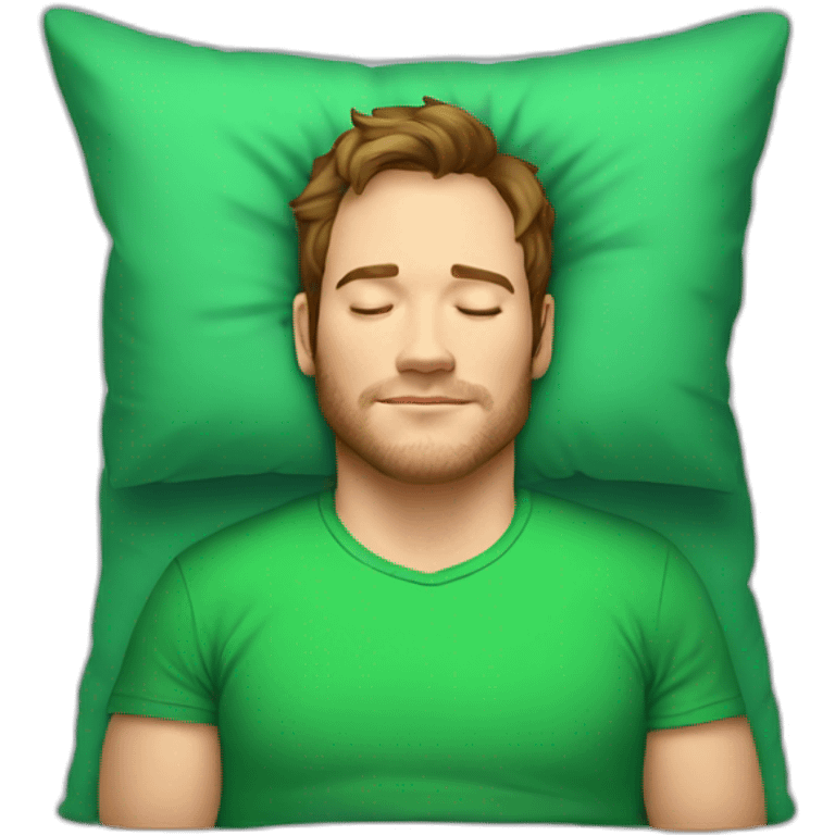 Sleeping Chris Pratt in green t-shirt  emoji