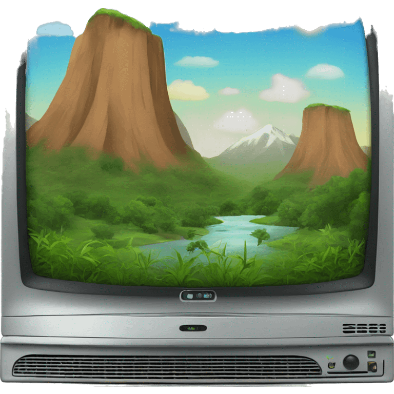 flat screen TV with nature documentary emoji