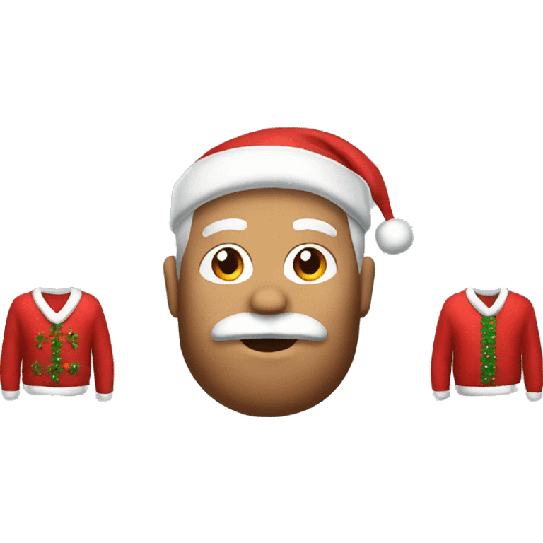 Santa wearing Christmas sweater  emoji