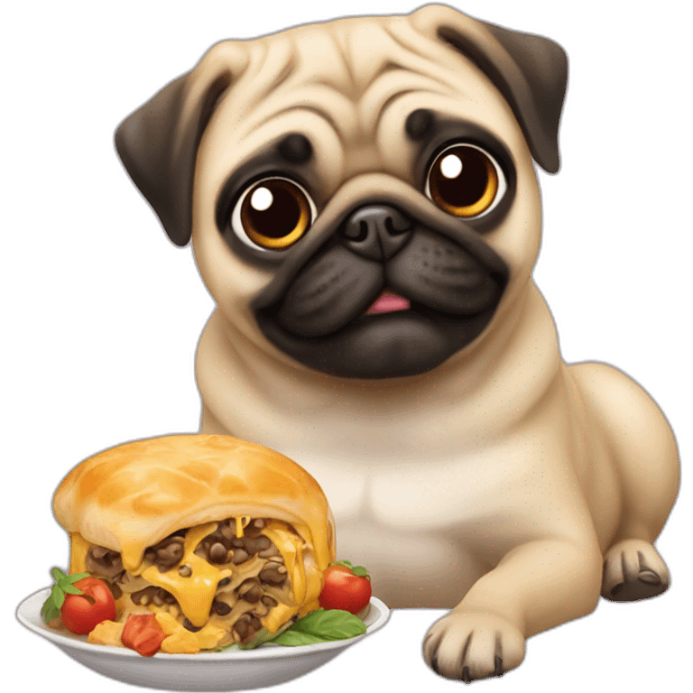 pug eats burgeg emoji