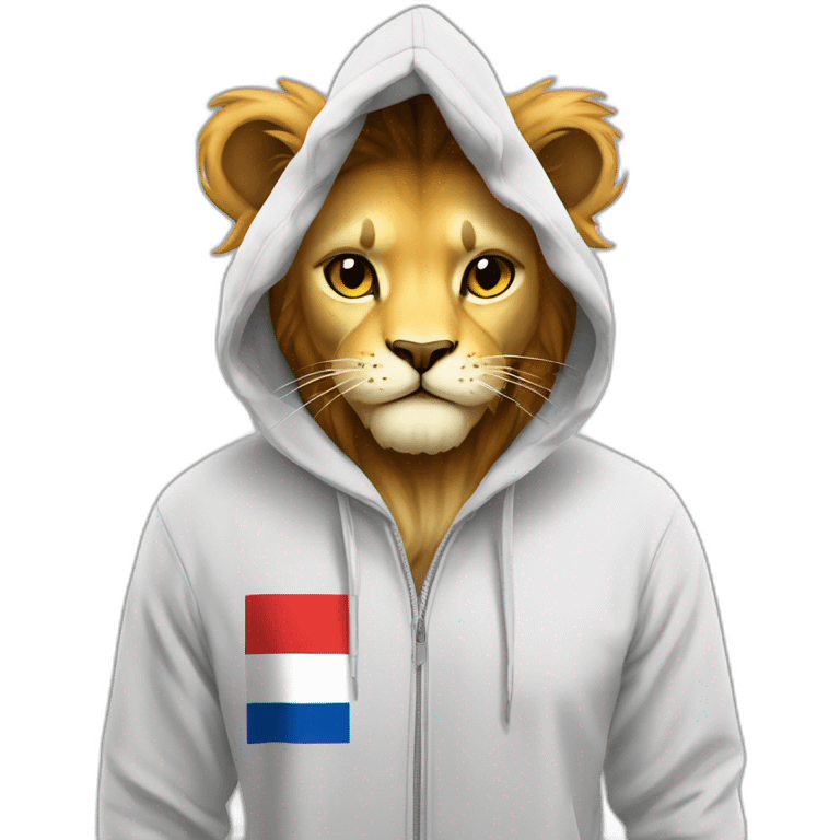 Cat hoodie Czech flag lion emoji