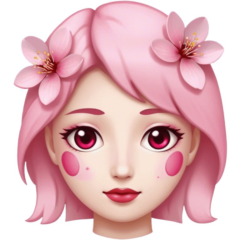 Cherry Blossom-face emoji