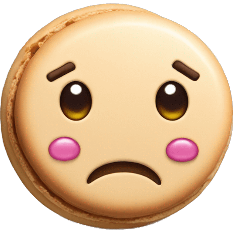 Macaron cookie with a face crying, only one emoji