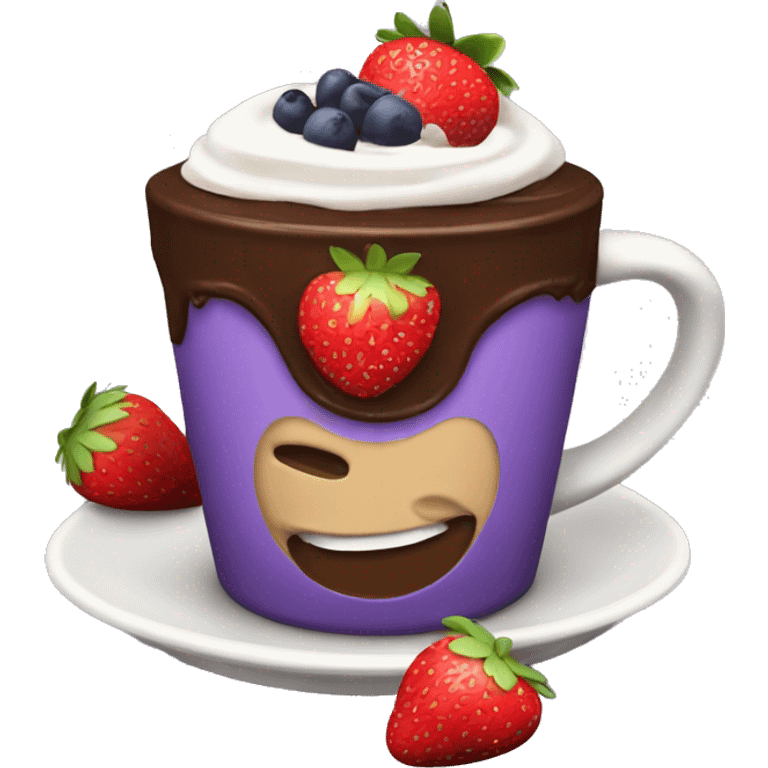 acai cup with strawberries and nutella emoji