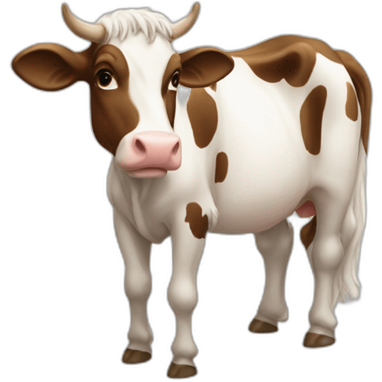 Une vache mélange avec un cheval emoji