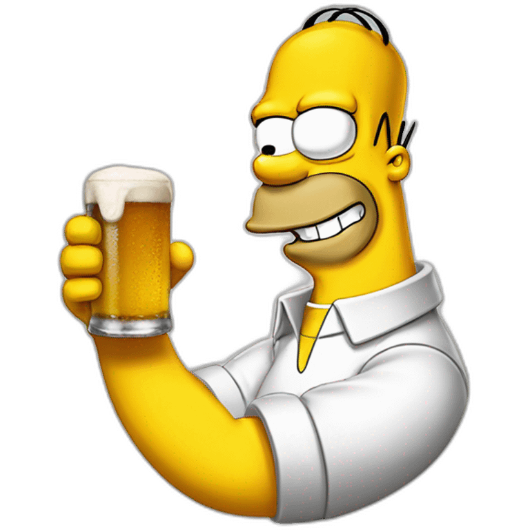 Homer simpson avec une biere emoji