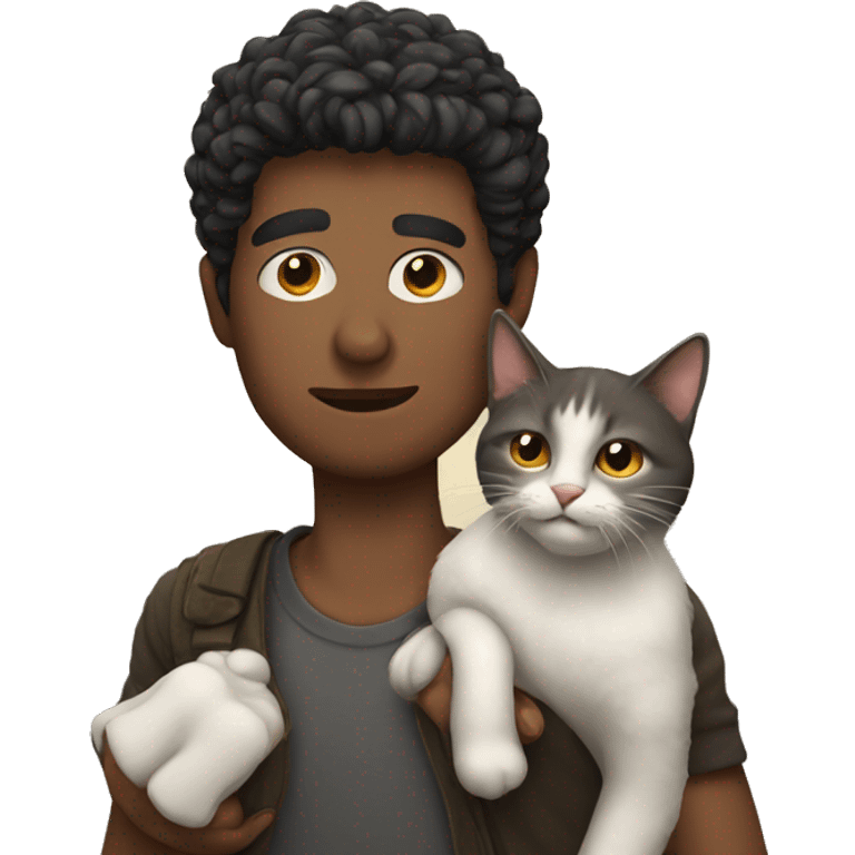 A men with a cat emoji