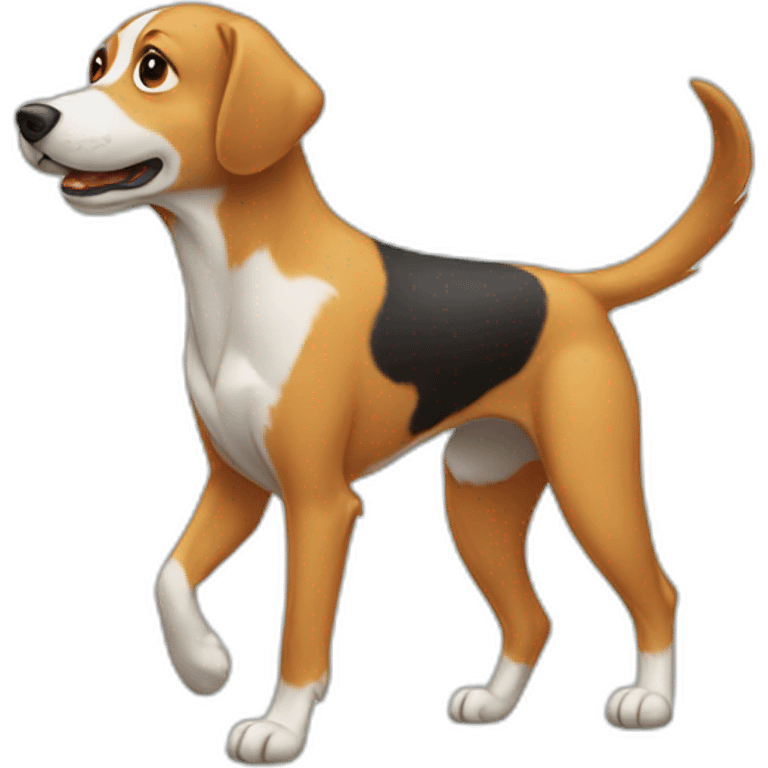 Dog-walking-itself emoji