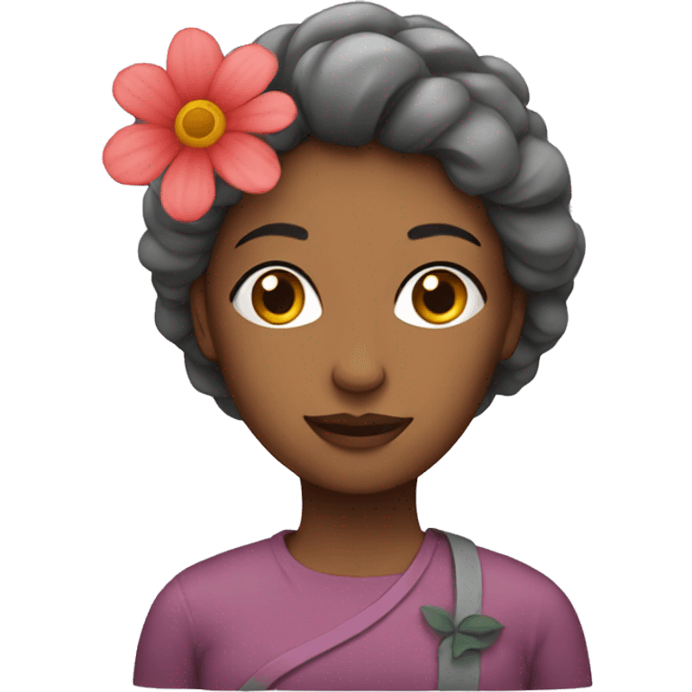 woman with flower emoji