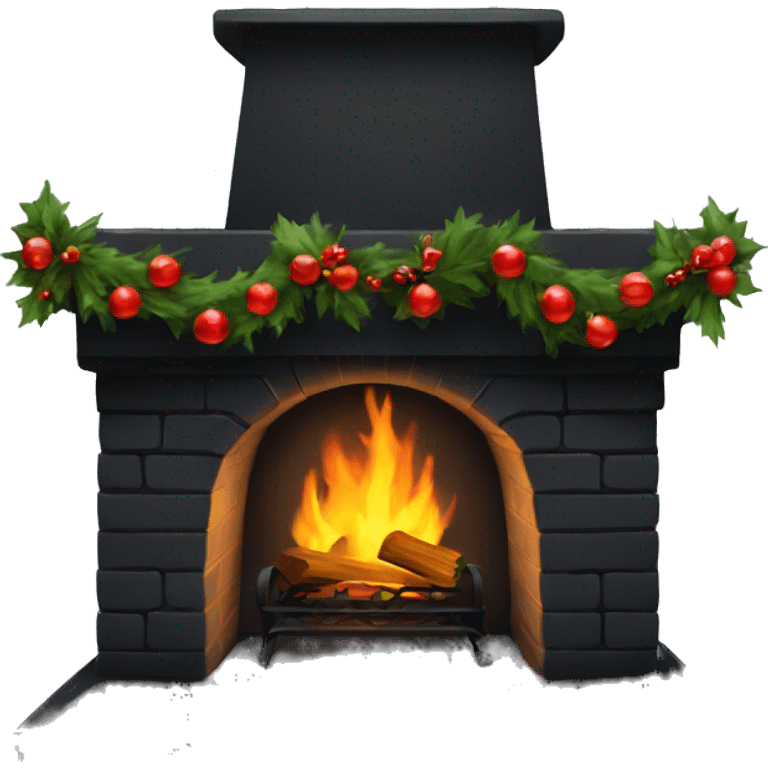 Black Christmas fireplace emoji