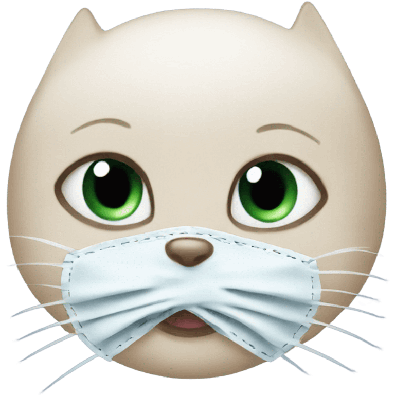 baby cat with covid mask emoji