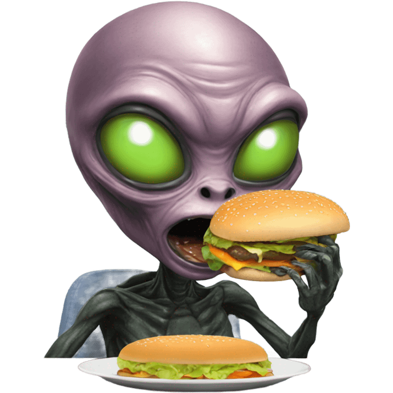 alien eating a burger  emoji