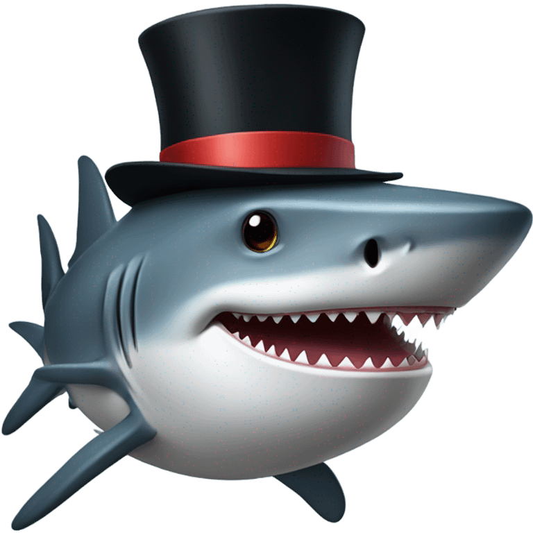 Shark with a top hat emoji