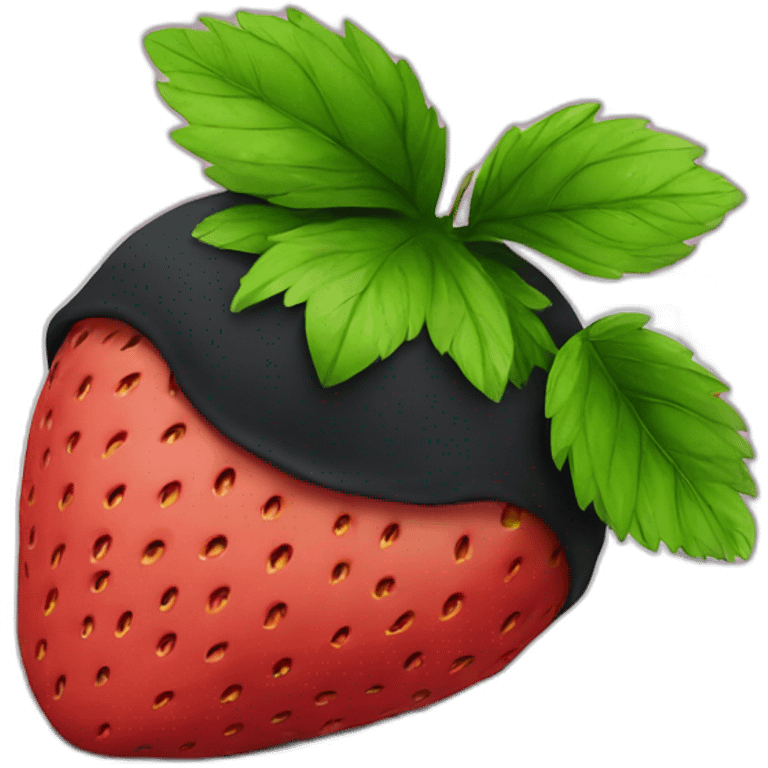 strawberry on a laptop with a balaclava emoji